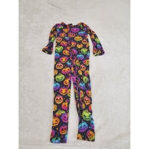 Bums & Roses Black Neon Pumpkin Halloween Bamboo Pajama Boy Girl 18 24 months